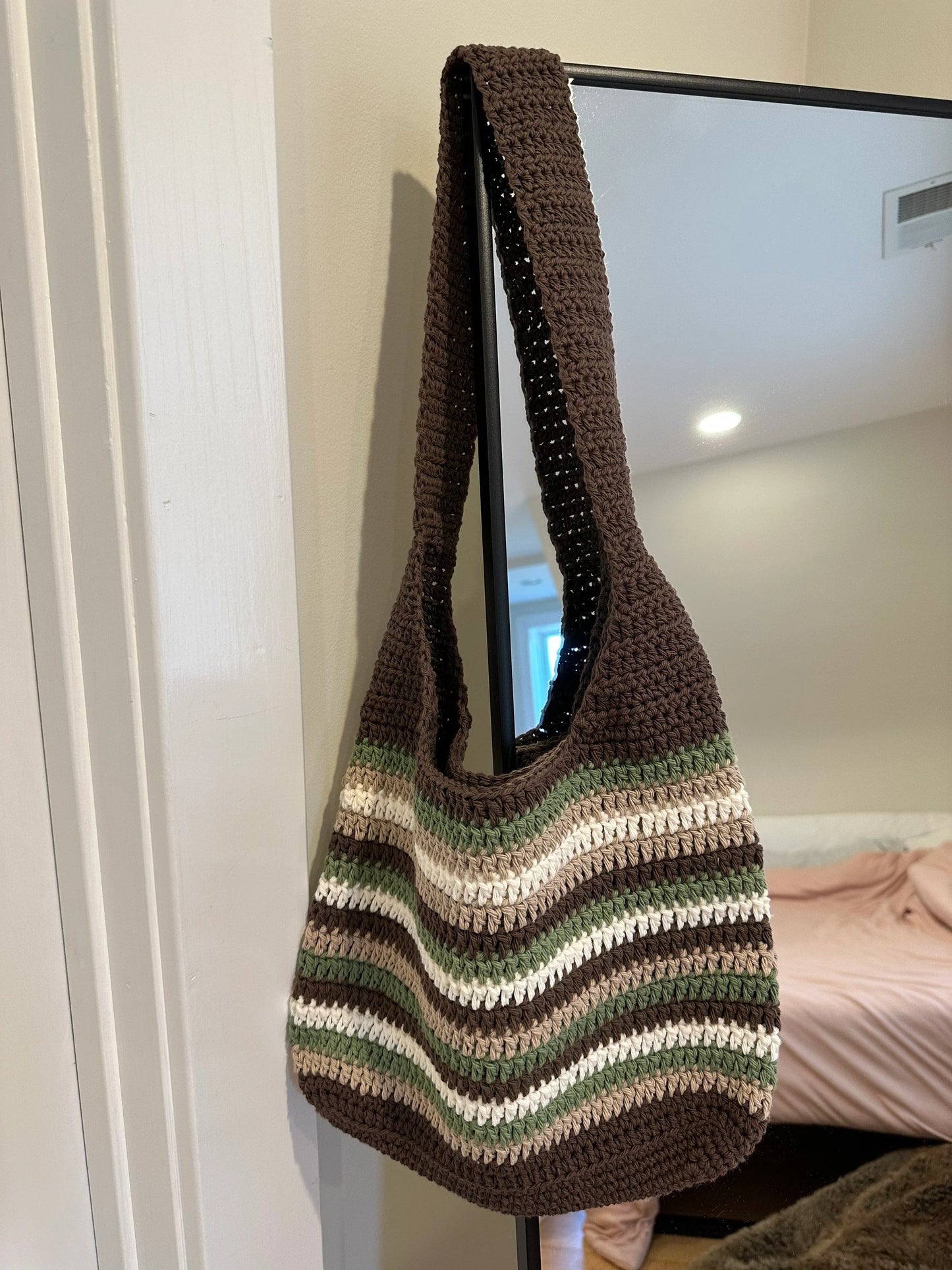 Striped Summer Crochet Tote Bag