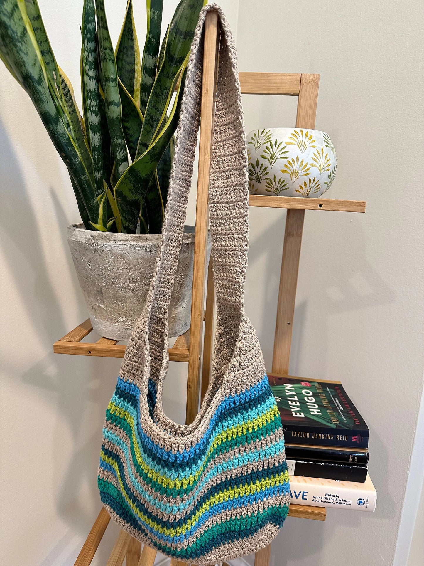 Striped Summer Crochet Tote Bag
